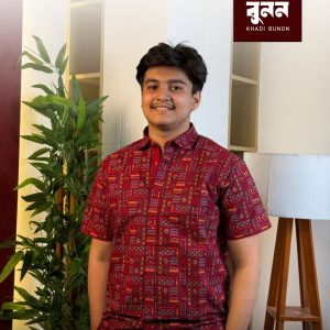 খাদি বুনন  প্রিন্ট হাফ হাতা খাদি শার্ট
